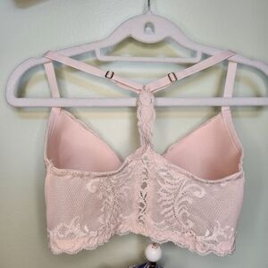 NATORI Pink Mesh And Lace Trim T Back Bra 32DDD (32E)